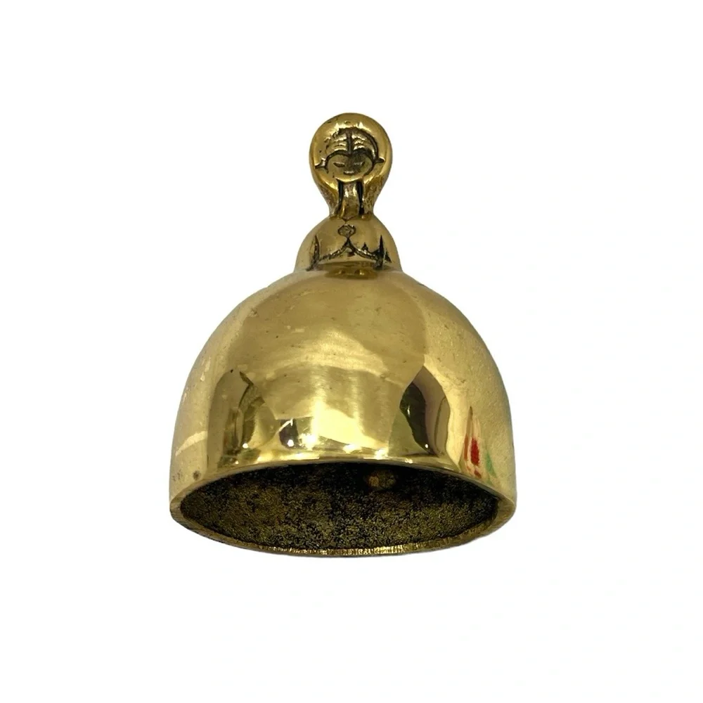 VINTAGE LADY IN HOOP SKIRT BRASS HAND BELL